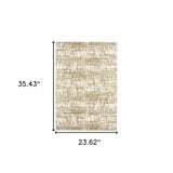2' X 3' Ivory And Gray Abstract Strokes Scatter Rug - Homeroots - Flyclothing LLC
