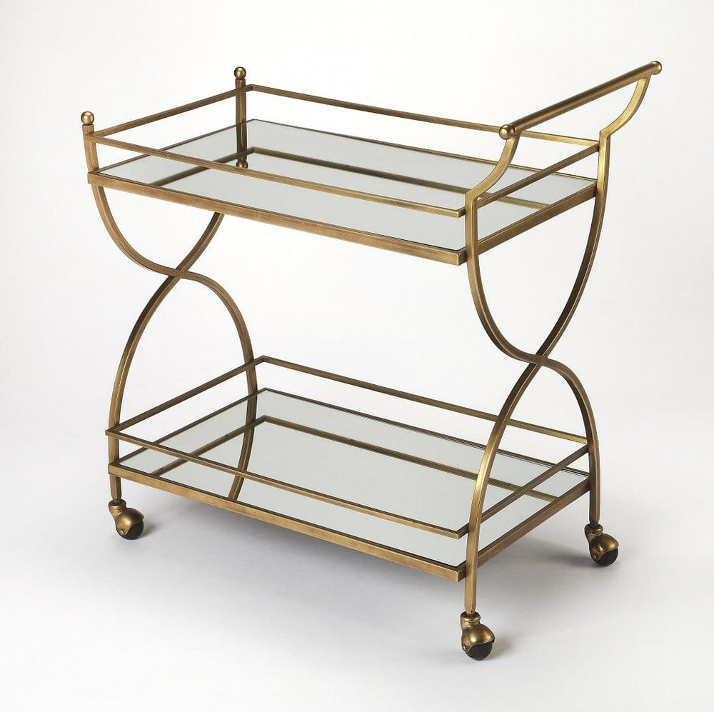 Antique Gold Bar Cart - Homeroots