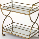 Antique Gold Bar Cart - Homeroots - Flyclothing LLC
