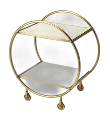 Modern Gold And White Marble Rolling Server - Homeroots