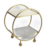Modern Gold And White Marble Rolling Server - Homeroots