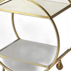Modern Gold And White Marble Rolling Server - Homeroots