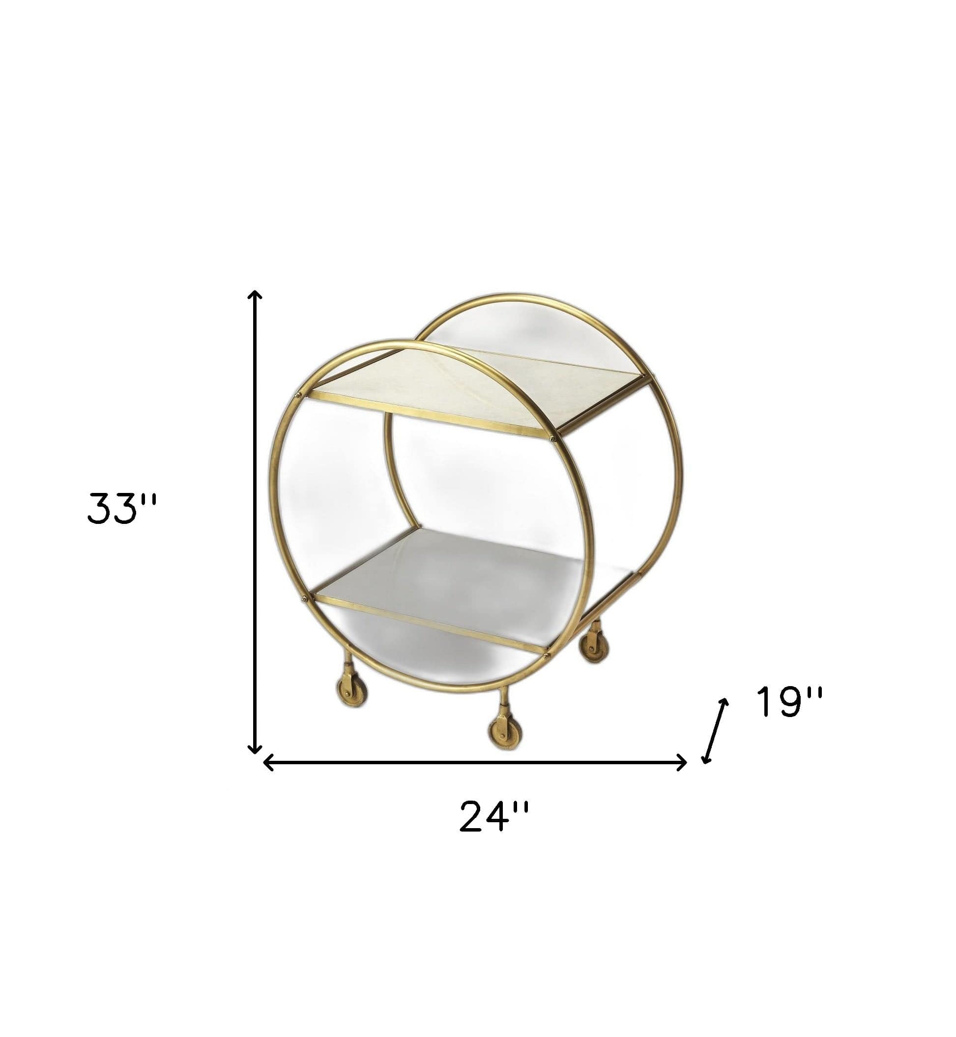 Modern Gold And White Marble Rolling Server - Homeroots