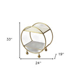 Modern Gold And White Marble Rolling Server - Homeroots - Flyclothing LLC