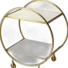 Modern Gold And White Marble Rolling Server - Homeroots