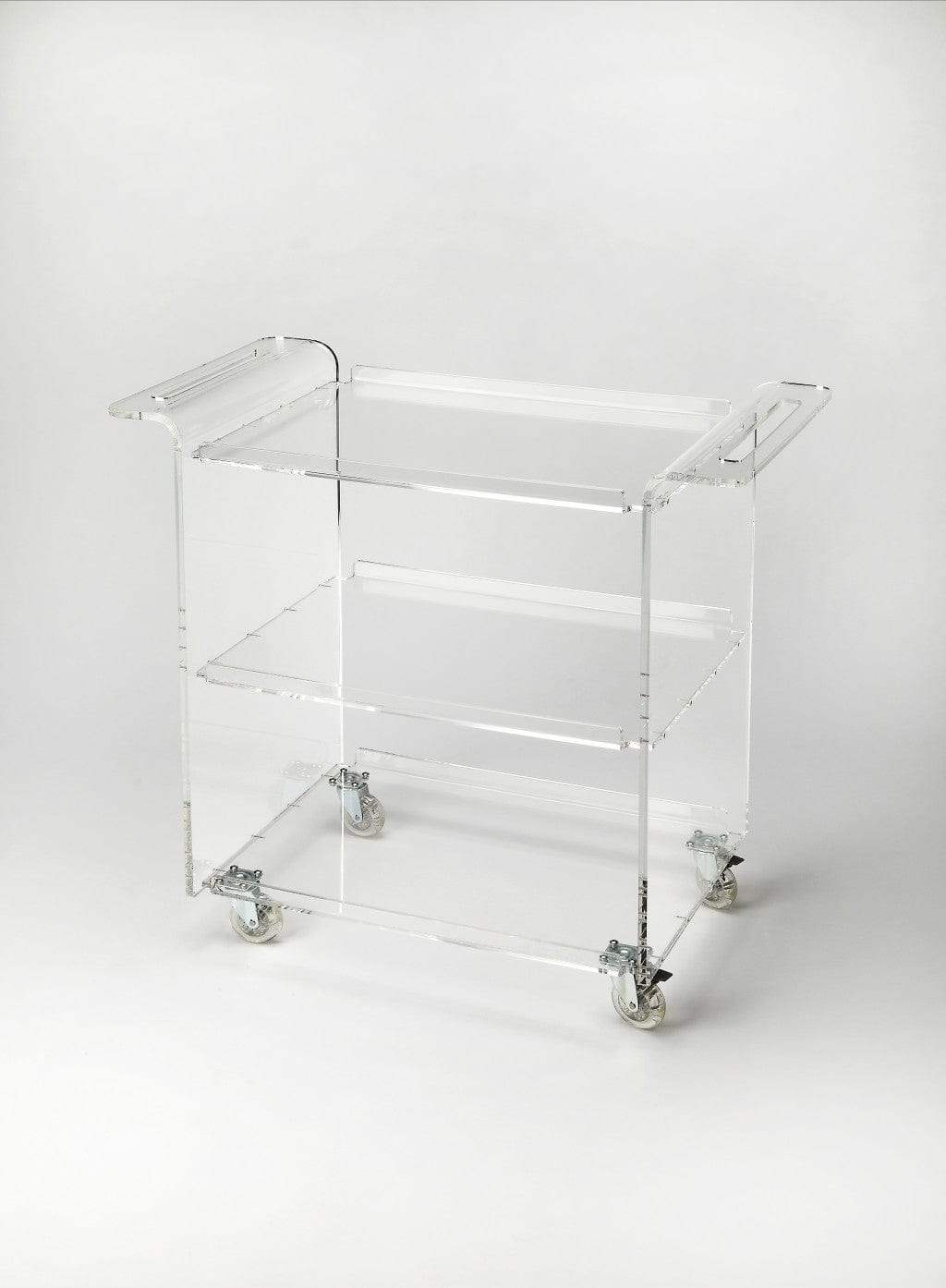 Clear Acrylic Rolling Server Bar Cart - Homeroots - Flyclothing LLC