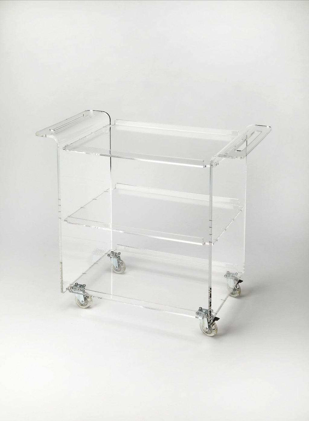 Clear Acrylic Rolling Server Bar Cart - Homeroots - Flyclothing LLC