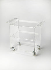 Clear Acrylic Rolling Server Bar Cart - Homeroots