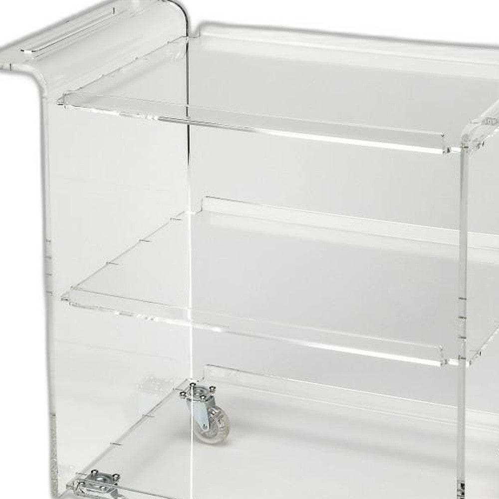 Clear Acrylic Rolling Server Bar Cart - Homeroots - Flyclothing LLC