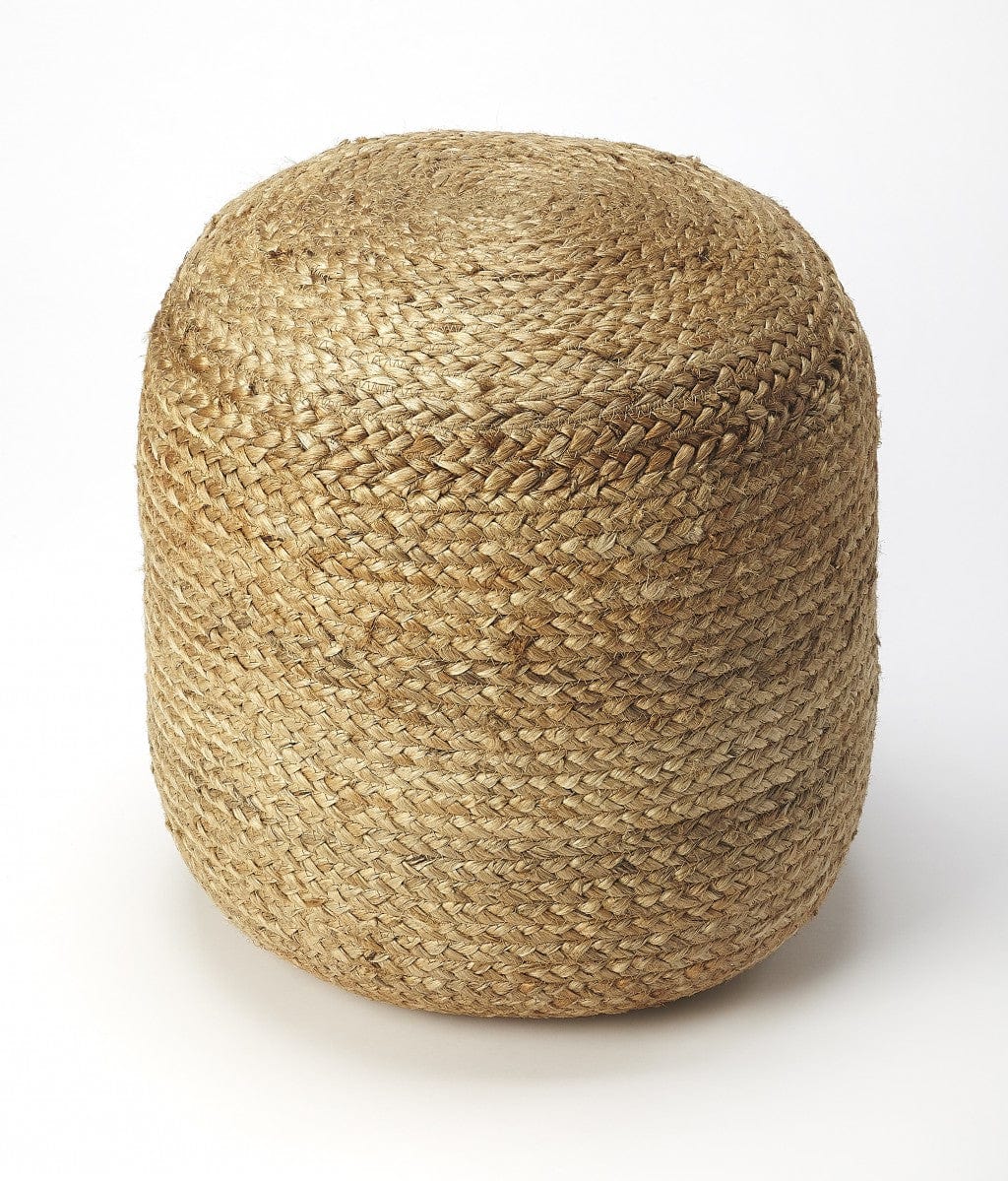 16" Jute Round Pouf Ottoman - Homeroots - Flyclothing LLC