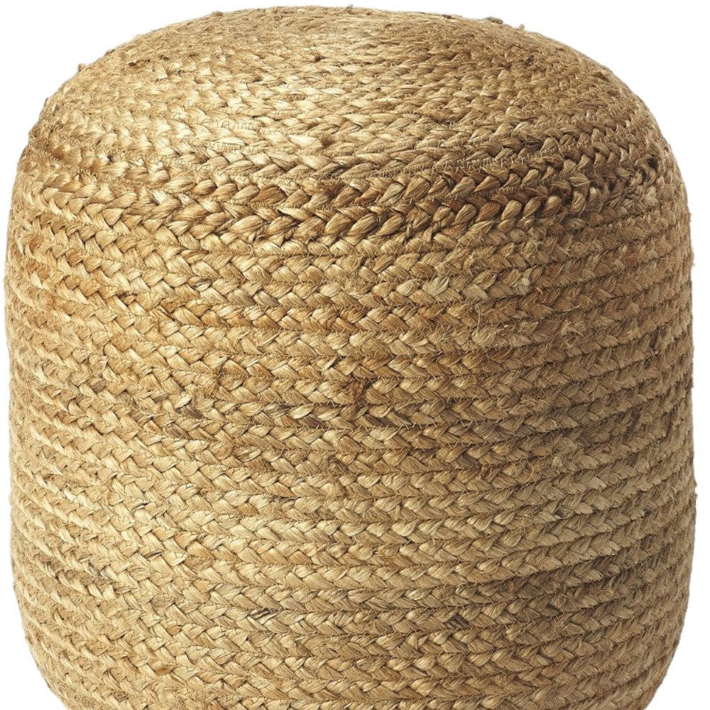 16" Jute Round Pouf Ottoman - Homeroots - Flyclothing LLC