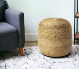 16" Jute Round Pouf Ottoman - Homeroots - Flyclothing LLC
