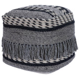 21" Gray Pouf Ottoman - Homeroots - Flyclothing LLC