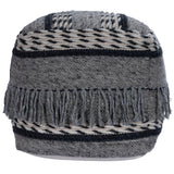 21" Gray Pouf Ottoman - Homeroots - Flyclothing LLC