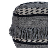 21" Gray Pouf Ottoman - Homeroots - Flyclothing LLC