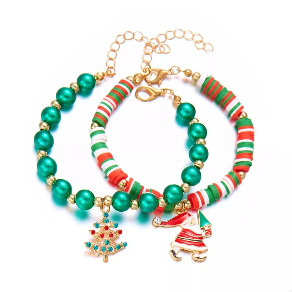 Christmas Beaded Charm Bracelet - Trendsi - Flyclothing LLC
