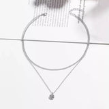 Double Layered Pendant Necklace - Trendsi - Flyclothing LLC