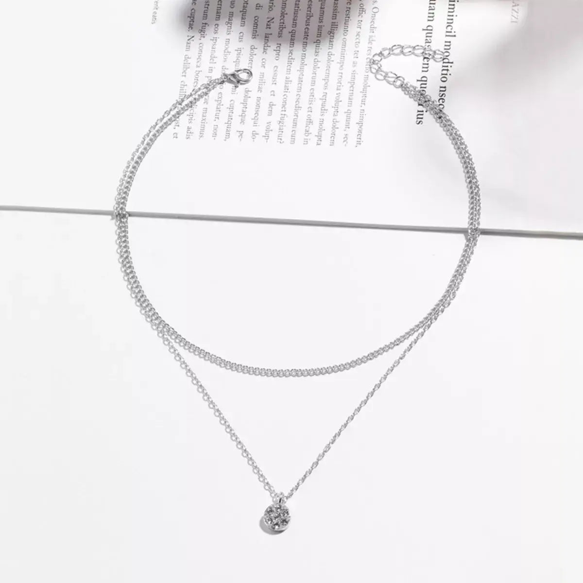 Double Layered Pendant Necklace - Trendsi - Flyclothing LLC