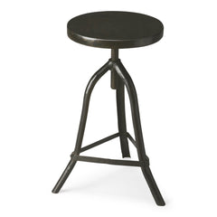 Black Solid Wood And Iron Backless Adjustable Height Bar Chair - Homeroots