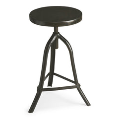 Black Solid Wood And Iron Backless Adjustable Height Bar Chair - Homeroots