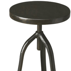 Black Solid Wood And Iron Backless Adjustable Height Bar Chair - Homeroots