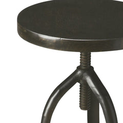 Black Solid Wood And Iron Backless Adjustable Height Bar Chair - Homeroots