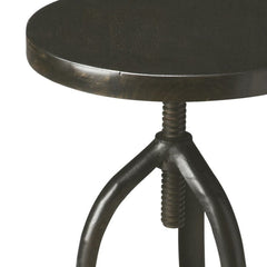 Black Solid Wood And Iron Backless Adjustable Height Bar Chair - Homeroots