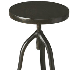 Black Solid Wood And Iron Backless Adjustable Height Bar Chair - Homeroots