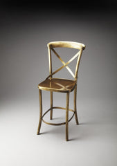 24" Gold Iron Bar Chair - Homeroots