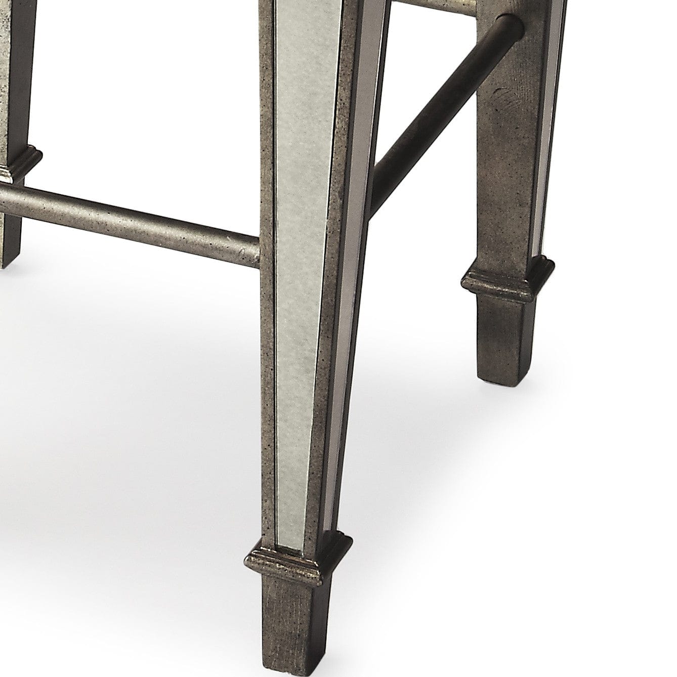 30" White And Silver Backless Counter Height Bar Chair - Homeroots - Flyclothing LLC