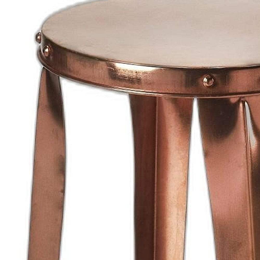 30" Copper Iron Backless Bar Height Bar Chair - Homeroots - Flyclothing LLC