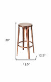 30" Copper Iron Backless Bar Height Bar Chair - Homeroots - Flyclothing LLC