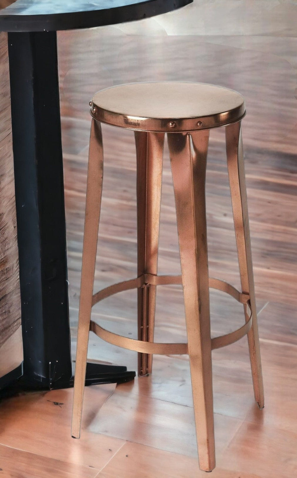 30" Copper Iron Backless Bar Height Bar Chair - Homeroots - Flyclothing LLC