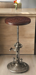 27" Brown And Silver Iron Swivel Counter Height Bar Chair - Homeroots
