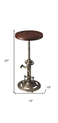 27" Brown And Silver Iron Swivel Counter Height Bar Chair - Homeroots