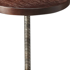 27" Brown And Silver Iron Swivel Counter Height Bar Chair - Homeroots