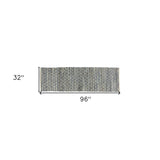 3' X 8' Blue And Gray Ogee Runner Rug - Homeroots - Flyclothing LLC