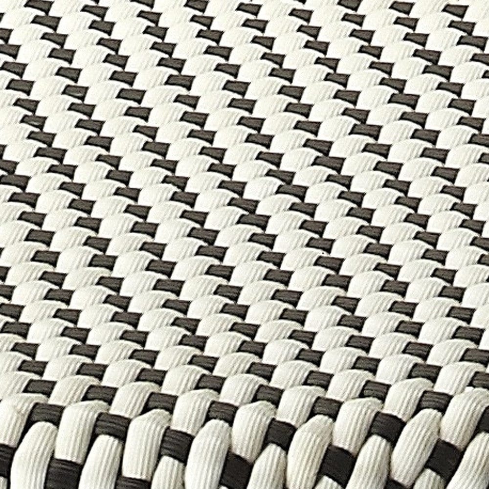 30" Natural Black and White Rattan Backless Bar Height Bar Chair - Homeroots - Flyclothing LLC