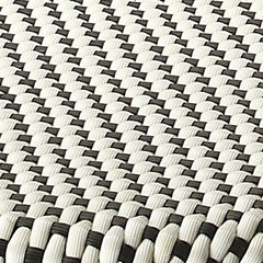 30" Natural Black and White Rattan Backless Bar Height Bar Chair - Homeroots