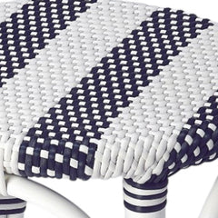 24" Blue and White Rattan Backless Counter Height Bar Chair - Homeroots