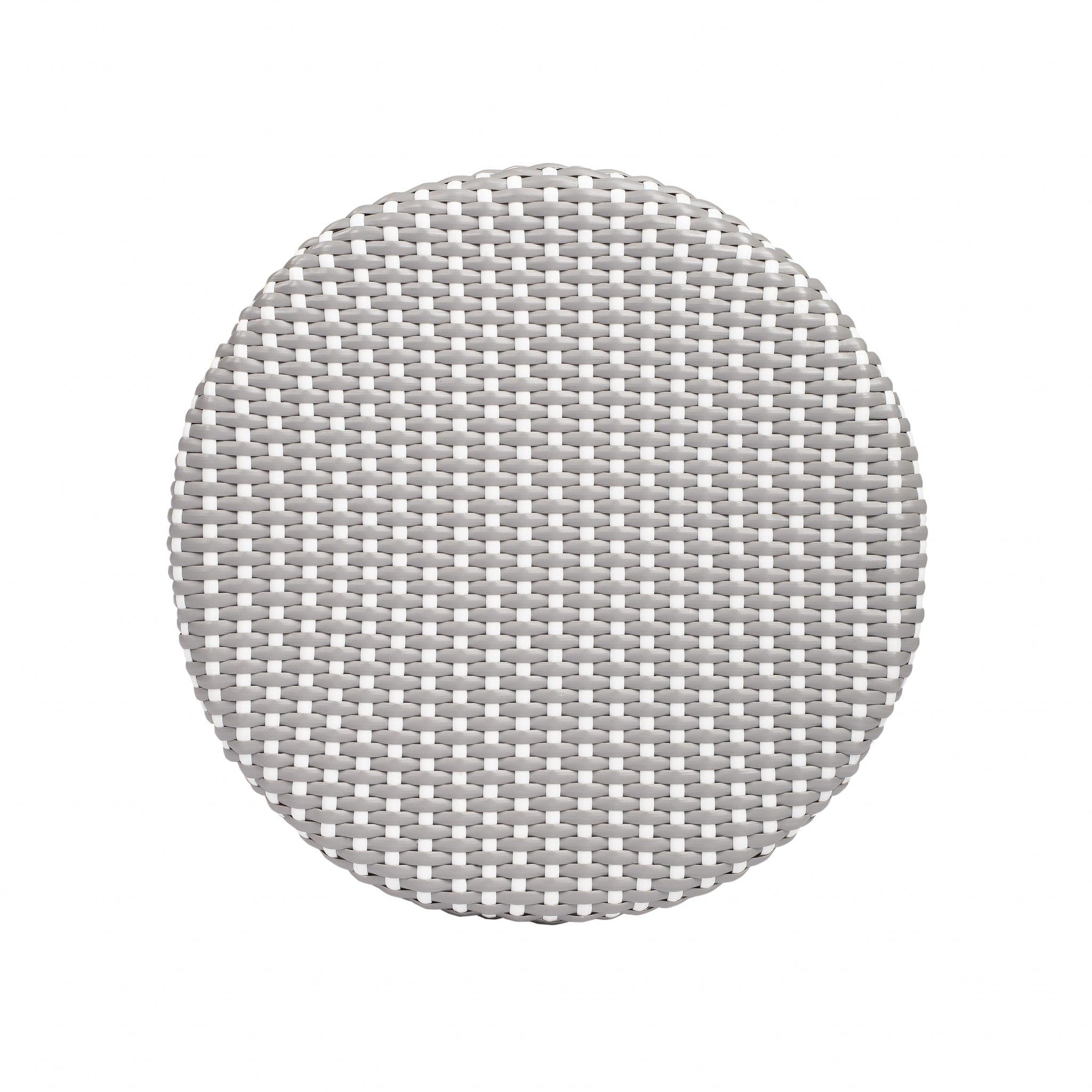 24" Natural Gray and White Rattan Backless Counter Height Bar Chair - Homeroots - Flyclothing LLC