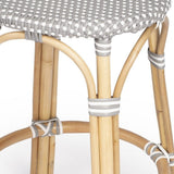 24" Natural Gray and White Rattan Backless Counter Height Bar Chair - Homeroots - Flyclothing LLC