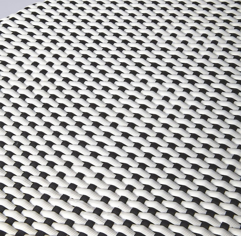 24" Black and White Rattan Backless Counter Height Bar Chair - Homeroots - Flyclothing LLC