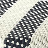 24" Blue White And Natural Rattan Backless Counter Height Bar Chair - Homeroots