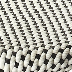 24" Natural Black and White Rattan Backless Counter Height Bar Chair - Homeroots