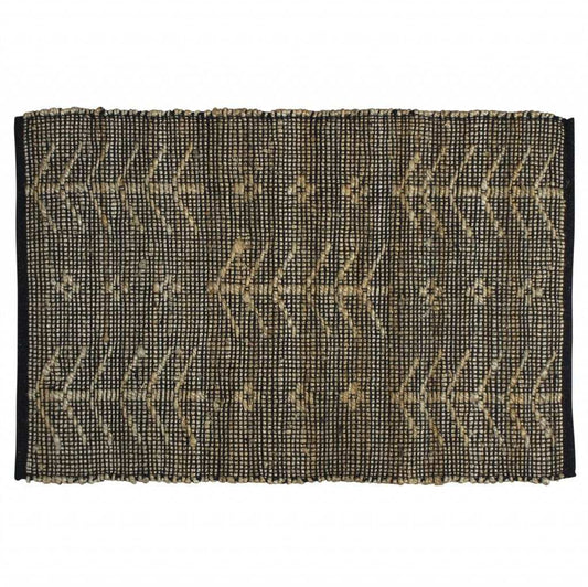 2' X 3' Black Distressed Tribal Scatter Rug - Homeroots - Flyclothing LLC