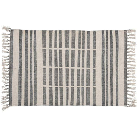 2' X 3' Gray And Cream Broken Stripes Scatter Rug - Homeroots - Flyclothing LLC
