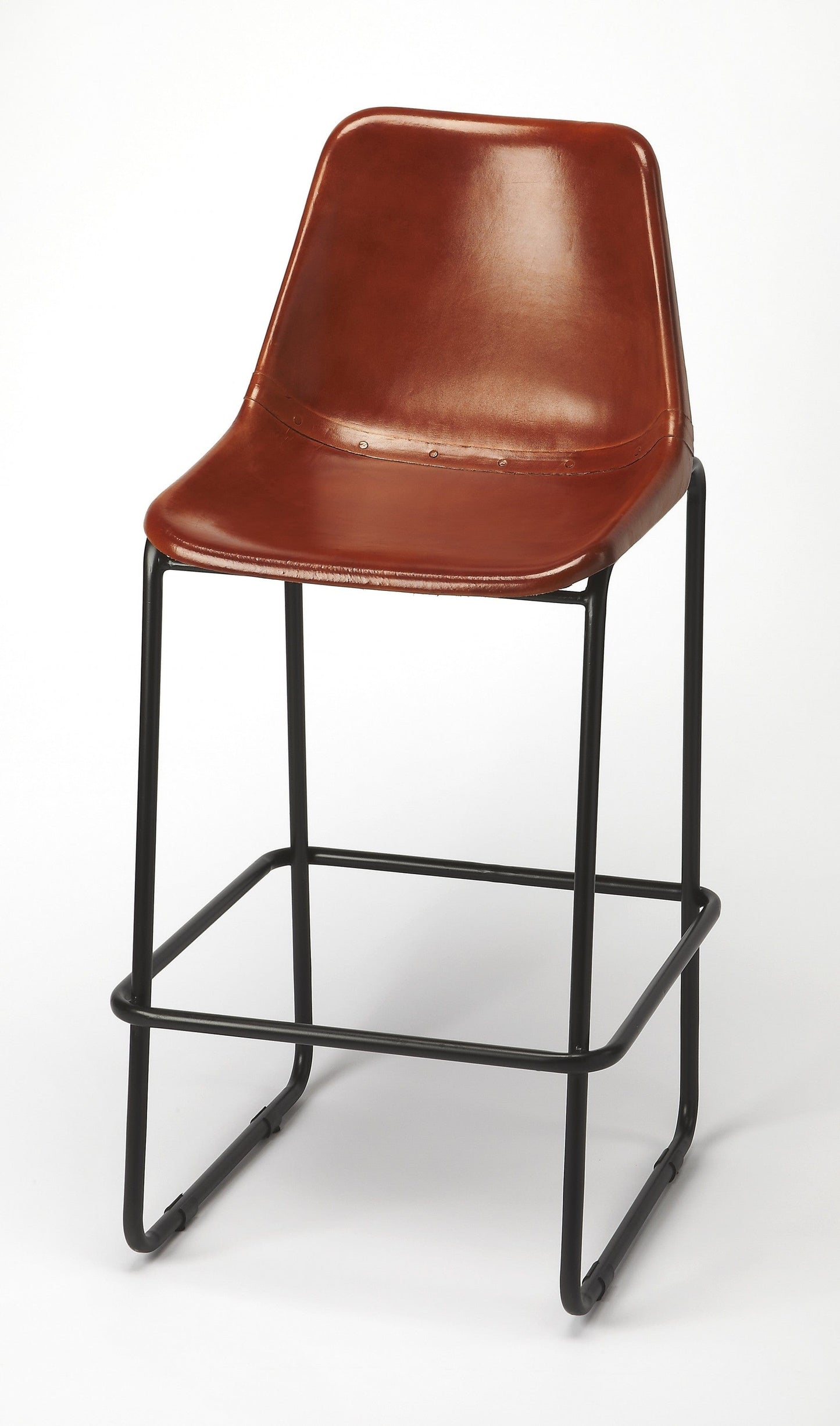 28" Brown And Black Iron Bar Chair - Homeroots - Flyclothing LLC
