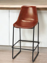 28" Brown And Black Iron Bar Chair - Homeroots - Flyclothing LLC