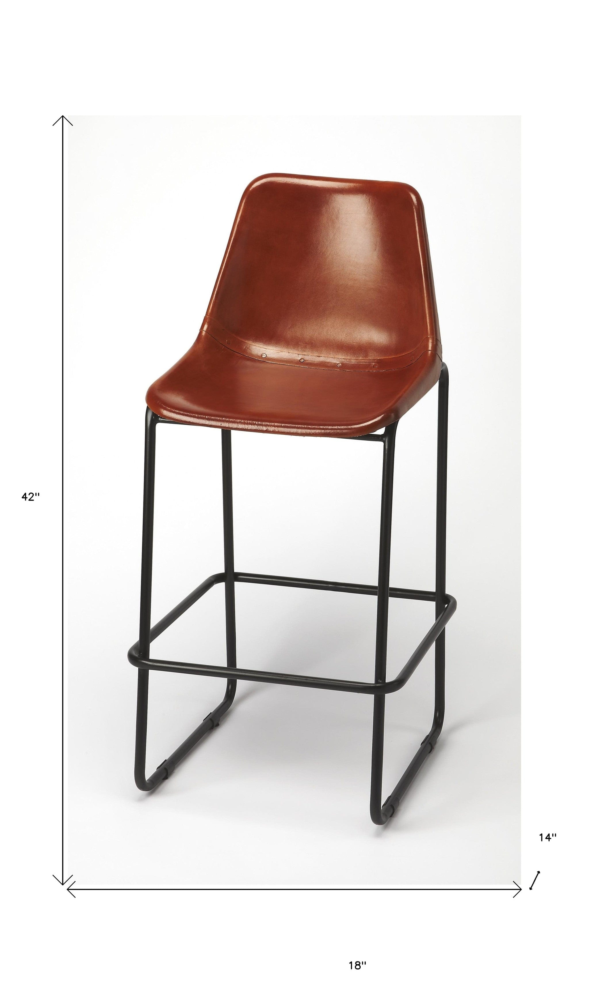 28" Brown And Black Iron Bar Chair - Homeroots - Flyclothing LLC